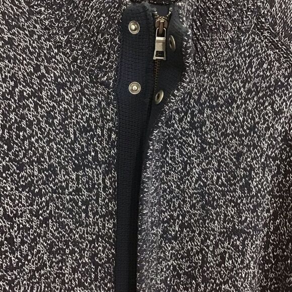 Nautica Men's Navy Blue Speckled Full Zip and Snap Cardigan Sweater XL - Picture 5 of 12